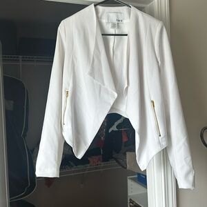 White Blazer with Gold zippers